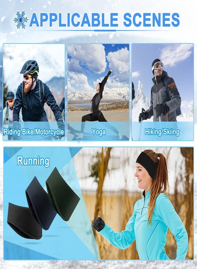 Violetfox Ear Warmers Headband, Fleece Earmuffs Running Headband Winter Ear Covers Moisture Wicking Sweatband Ski Sport Headband for Men & Women (Black, Gray, Navy) - Image 4